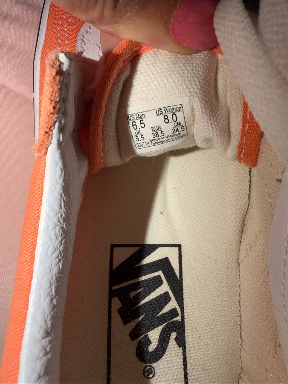 Vans Old Skool Sneakers in Peach with White Stripe - Picture 11 of 13